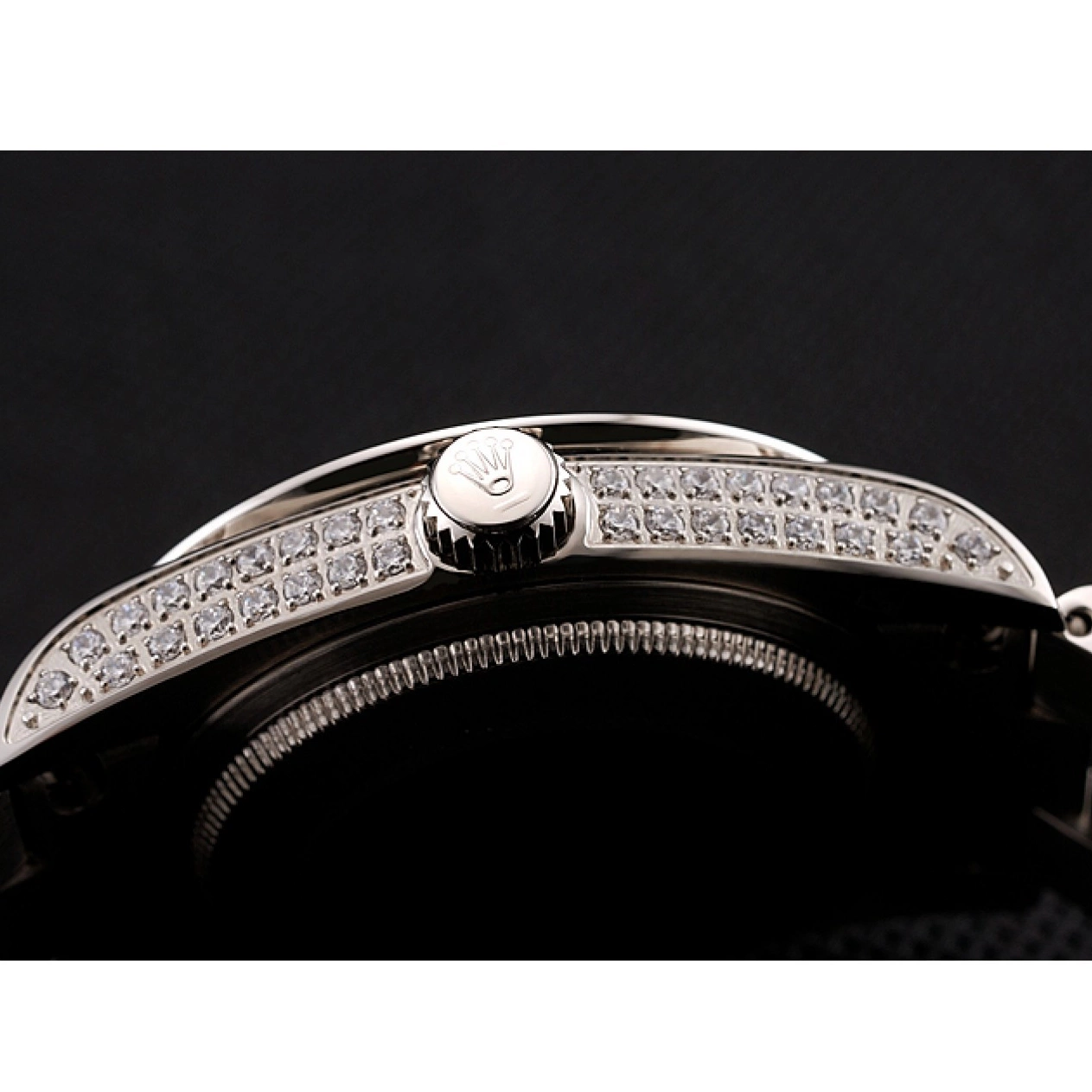 Aaa replica watch Pave Diamond Diamond Rolex Day-Date Diamond Swiss Dial Bracelet 1453950 Case 0615